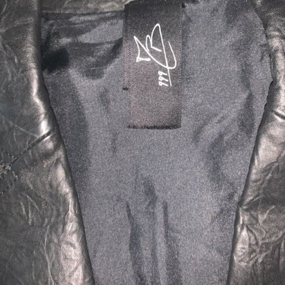 Black Leather Blazer Coat - Picture 5 of 10